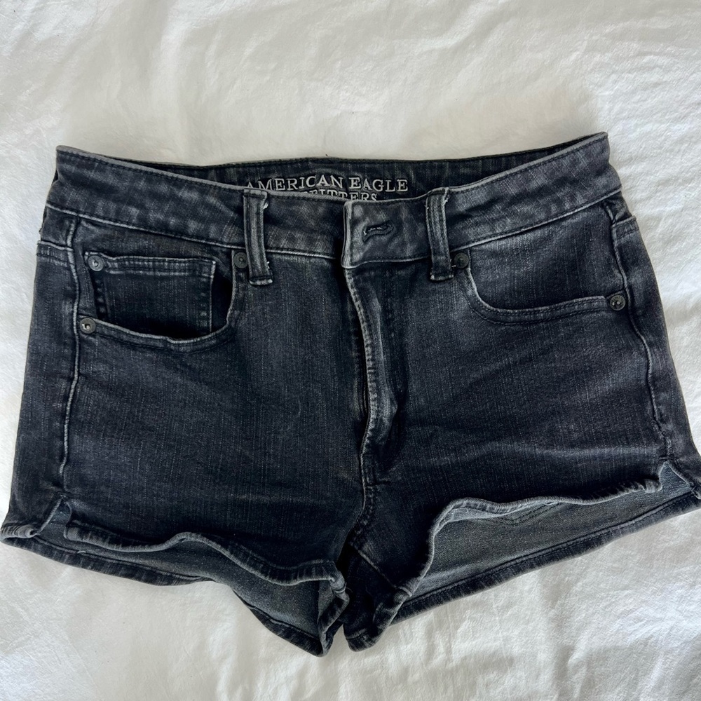 Black jean shorts